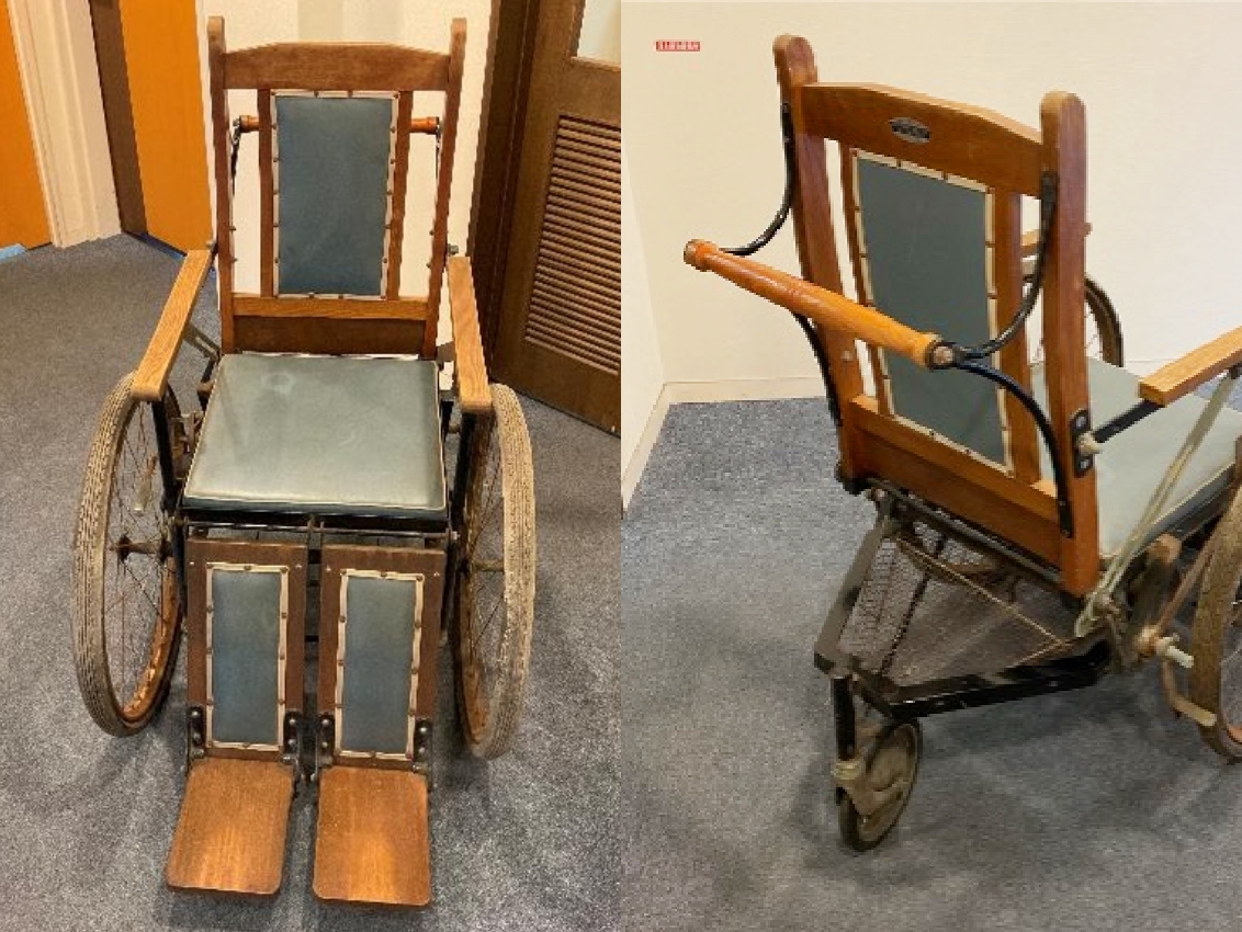 旧大分中村病院に保管されていた「箱根式車いす」